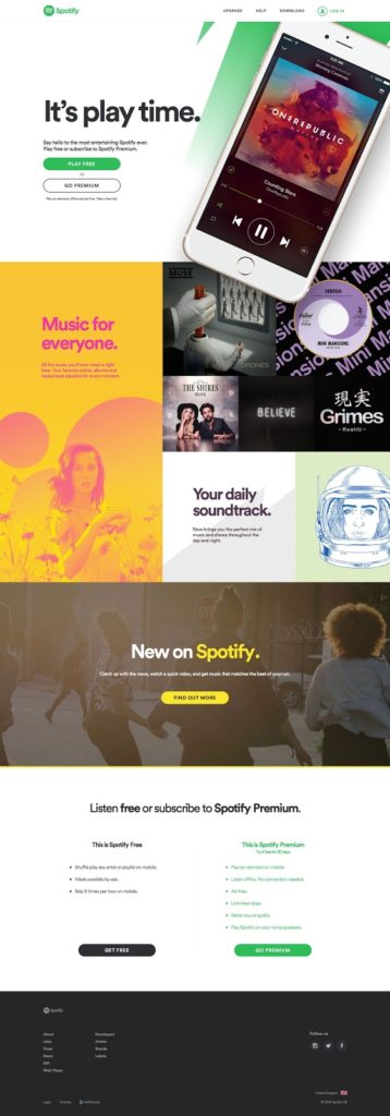 Change Spotify App Landing Page